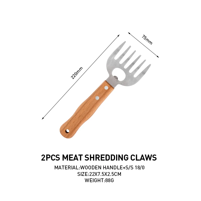 Hopesun Amazon Hot Sale In Stock 2Pcs Barbecue Meat Tearing Tool Bear Claw Meat Dividing Device