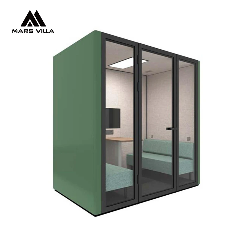 2024 Modern Modular Office Pods Private Soundproof Meeting Cabin with Furniture for Hotels Schools Gyms
