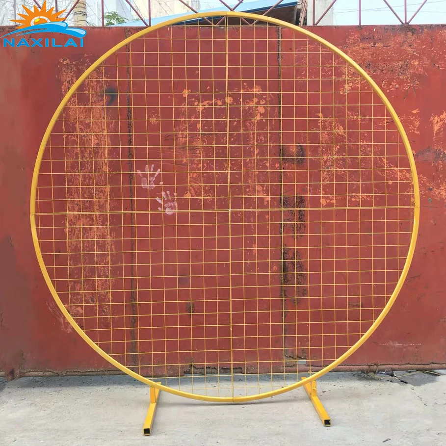 NAXILAI High Quality Hot Selling Gold Color Flower Wall Stand Frame Gold Mesh Backdrop Stand