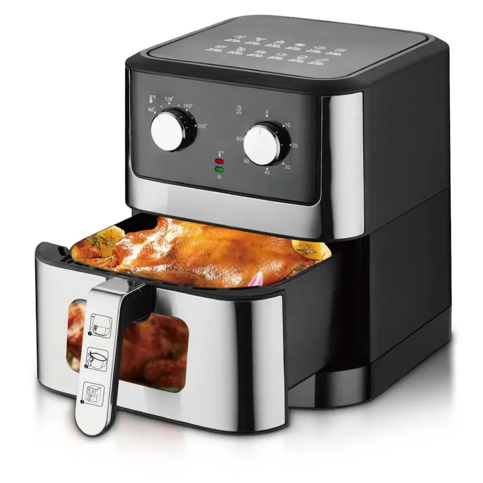 Качественная нержавеющая сталь без масла, 8 л, воздушная фритюрница, умная электрическая воздушная фритюрница с видимым окном