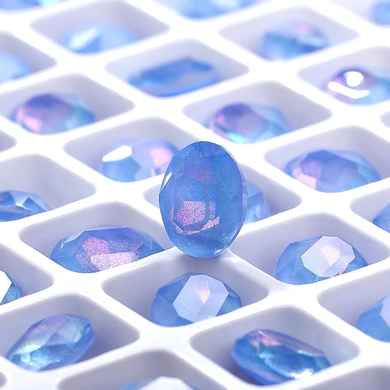 Aurora Mocha Oval Shape Crystal Glass Rhinestone For Nail Accessories Jewelry Making