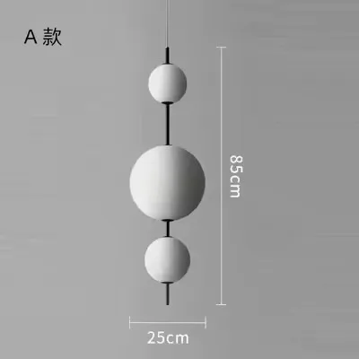 Creative Modern Nordic Hanging Suspension Lamps Black Metal Ceiling Chandeliers Round Glass LED Indoor Pendant Light