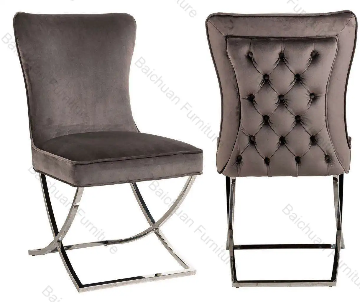 2024 popular  modern top-rated dining chairs with velvet and stainless steel chairs dining room furniture