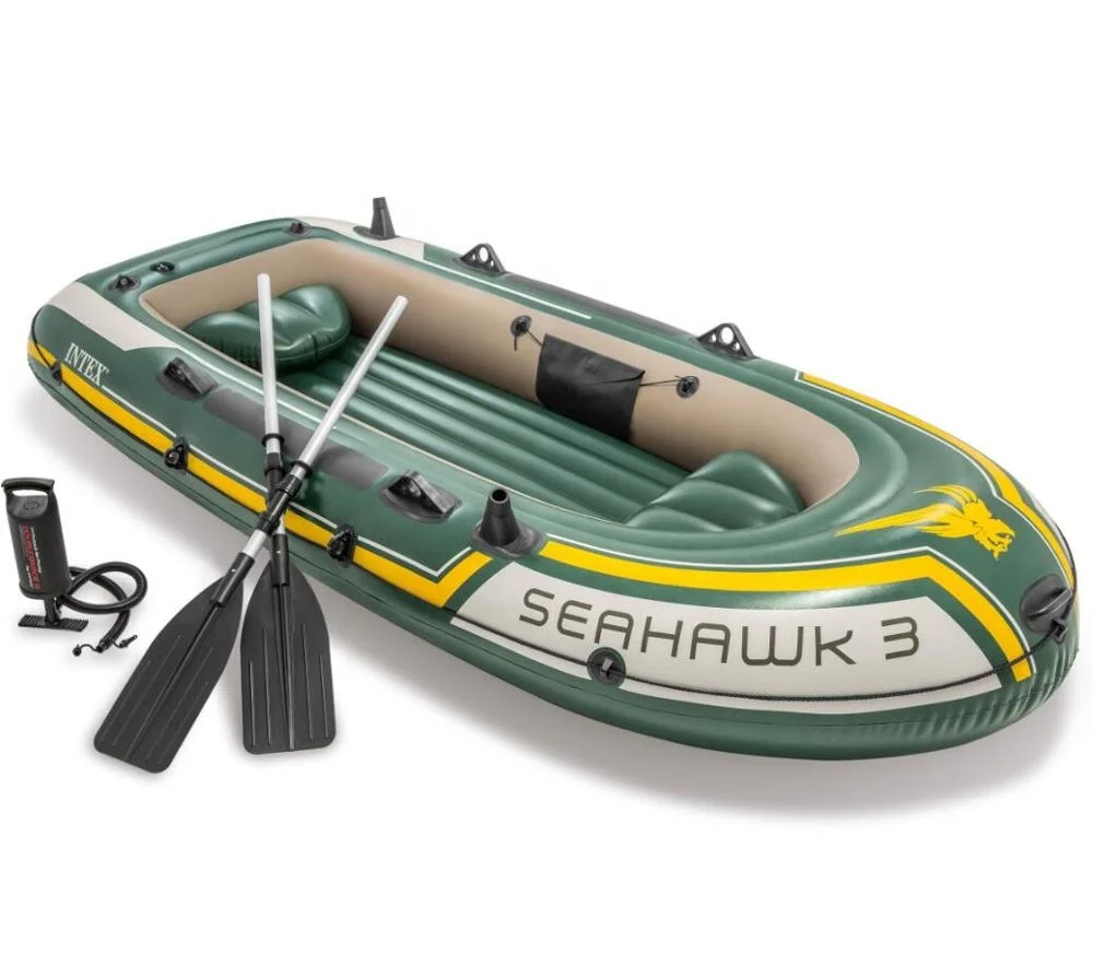 
Intex Seahawk 3, 3-Person Inflatable Fishing Boat Set with Aluminum Oar 