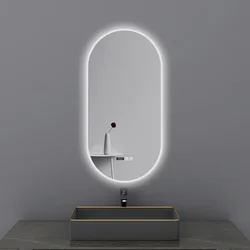 Wholesale Good quality and cheap LED backlight smart light bathroom mirror s frameless oval mirrors