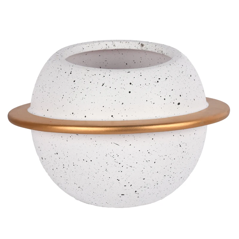 Nordic Geometric & Planet Inspired Ceramic Decorative Planter Green Plant Flowerpot with Unique Personality Touch