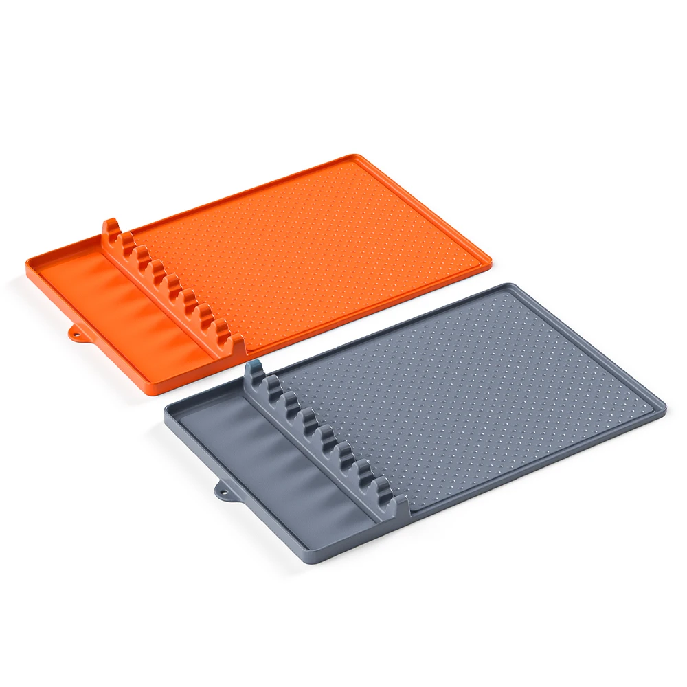 Silicone Griddle Tools Mat for Blackstone Large blackstone Spatula Mat with Drip Pad for Outdoor Grill Kitchen