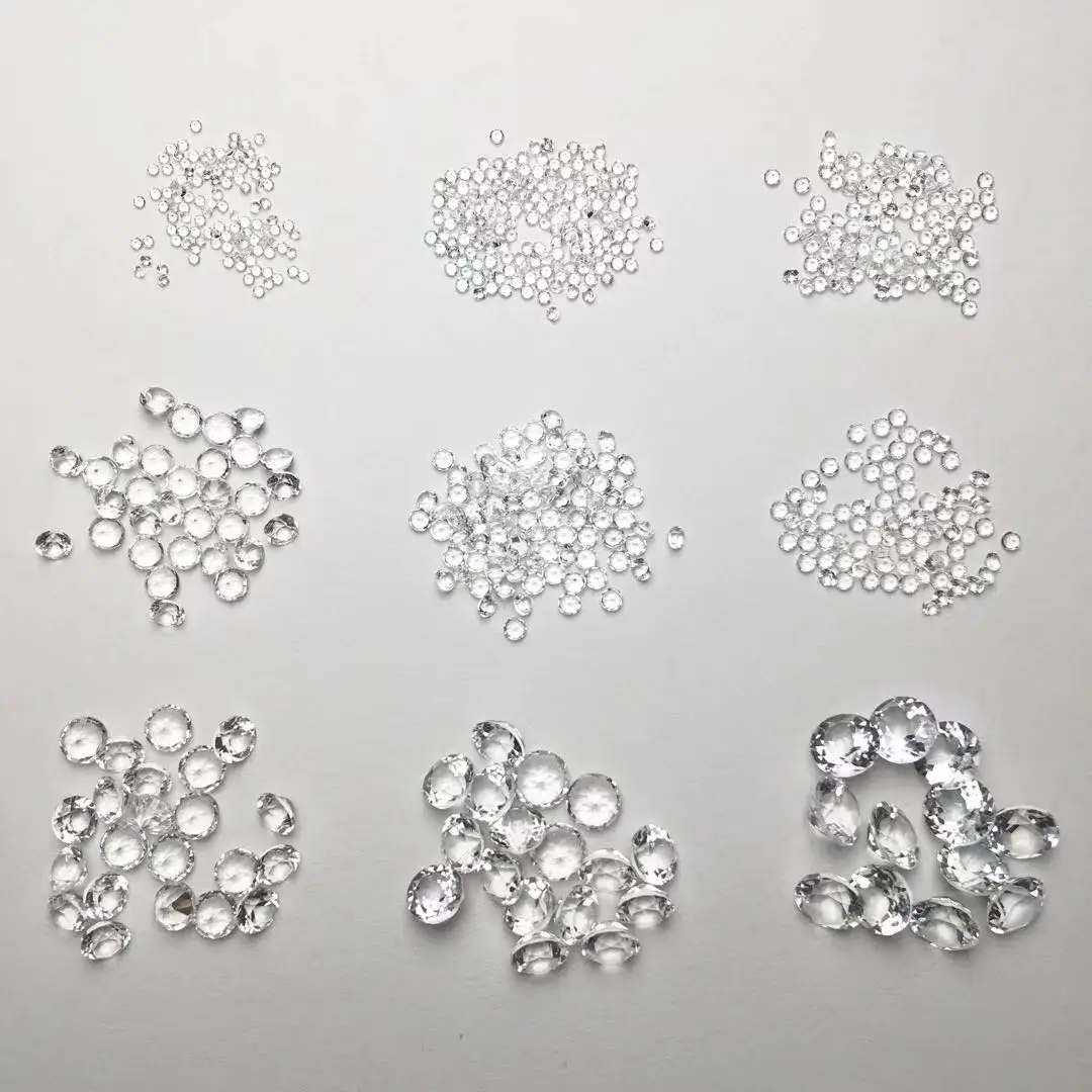 Thriving gems1mm 2mm 3mm Machine Round Brilliant Cut Cuthigh quality white Topaz Gemstone for Jewelry Making