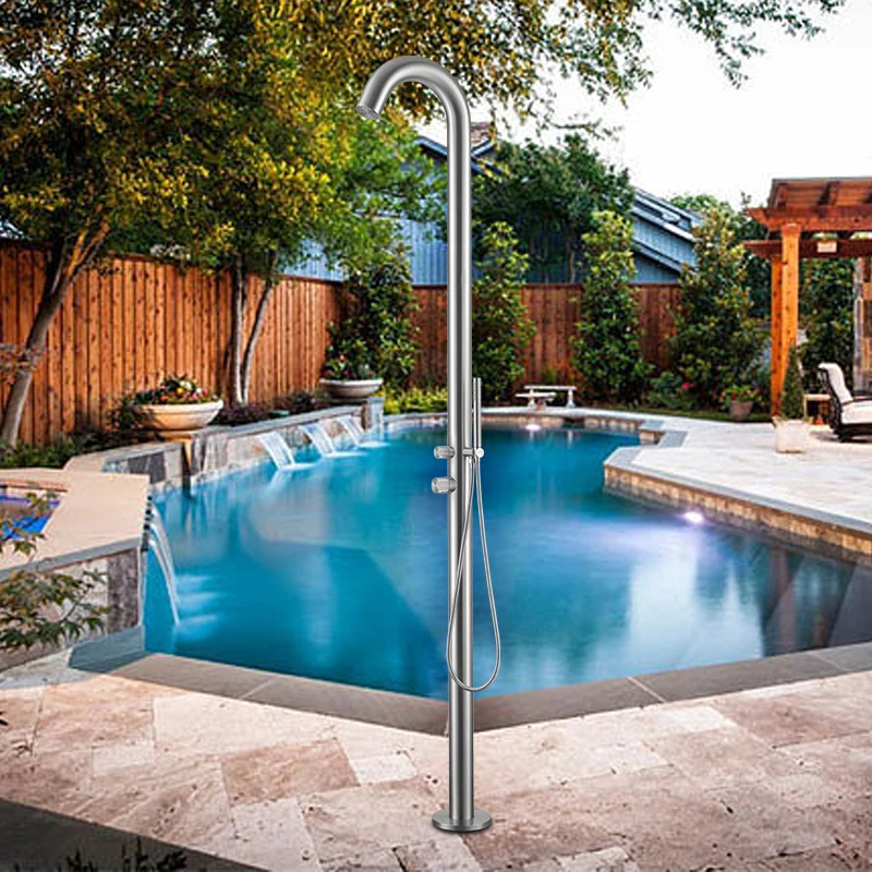 Aluminum alloy outdoor shower swimming pool family garden beach with shower head and foot shower