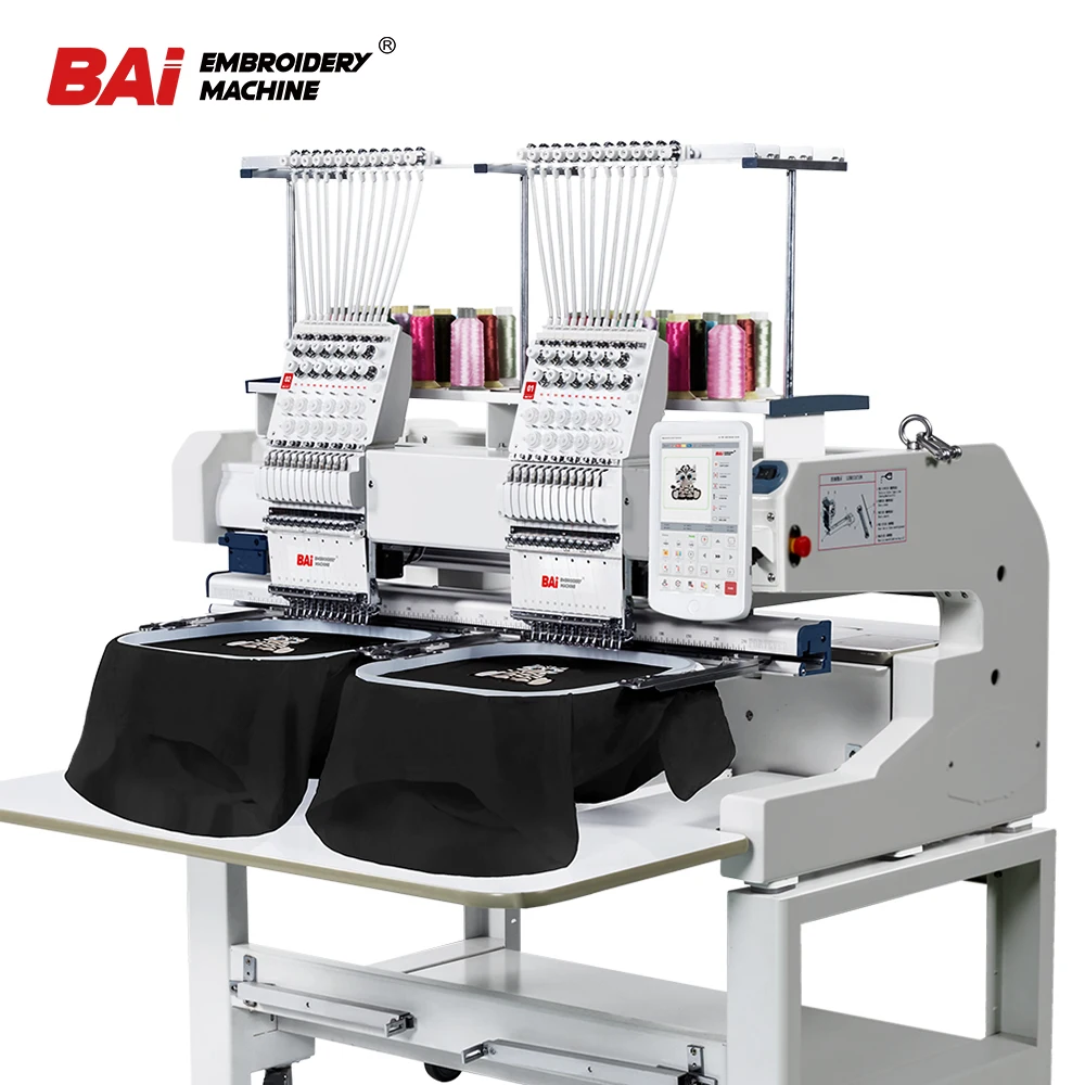 BAI high speed 400*500mm 2 heads 15 needle computerized embroidery machine