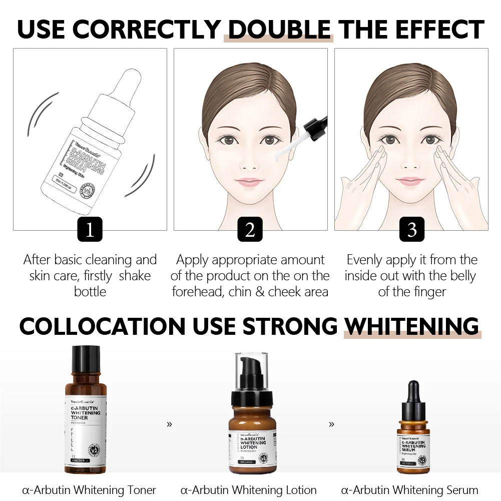 VIBRANT GLAMOUR Arbutin Skin Whitening Brightening Serum Dark Spot Removal Face Serum