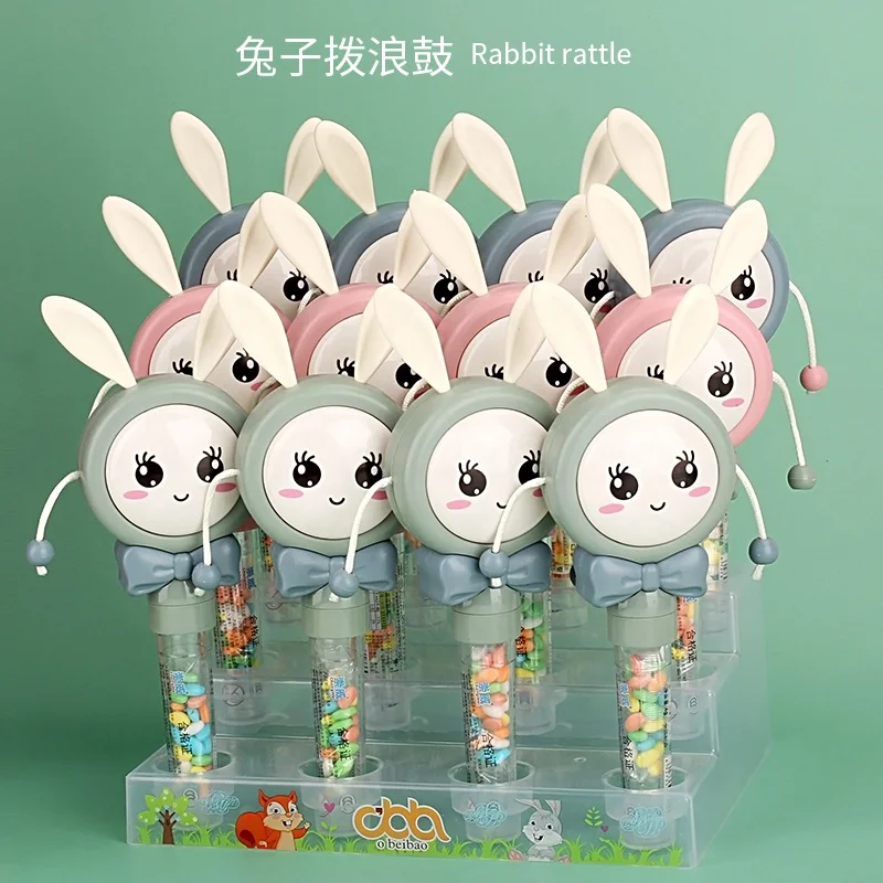 Novelty Baby Rattles Cartoon Hand Bells rattle Drum Toys Hand Bell Ring Educational Toys candy rabbit  rattle candy toy