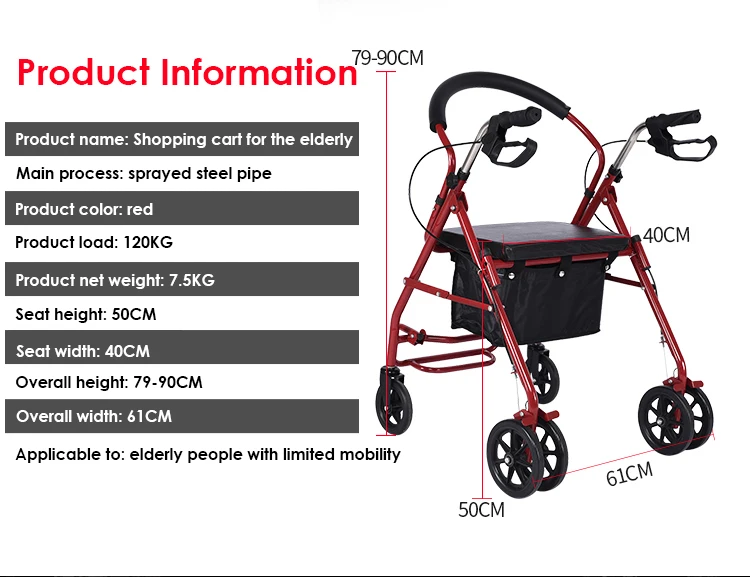 Upright Walker Rollator Walker Stand Up, Folding Rollator Walker with Seat Accessories