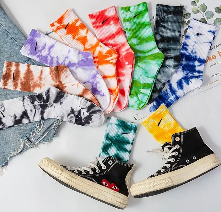 
Sports basketball socks street trend for women dazzling color cotton crew women girls slouch socks (10 colors pairs pack) 