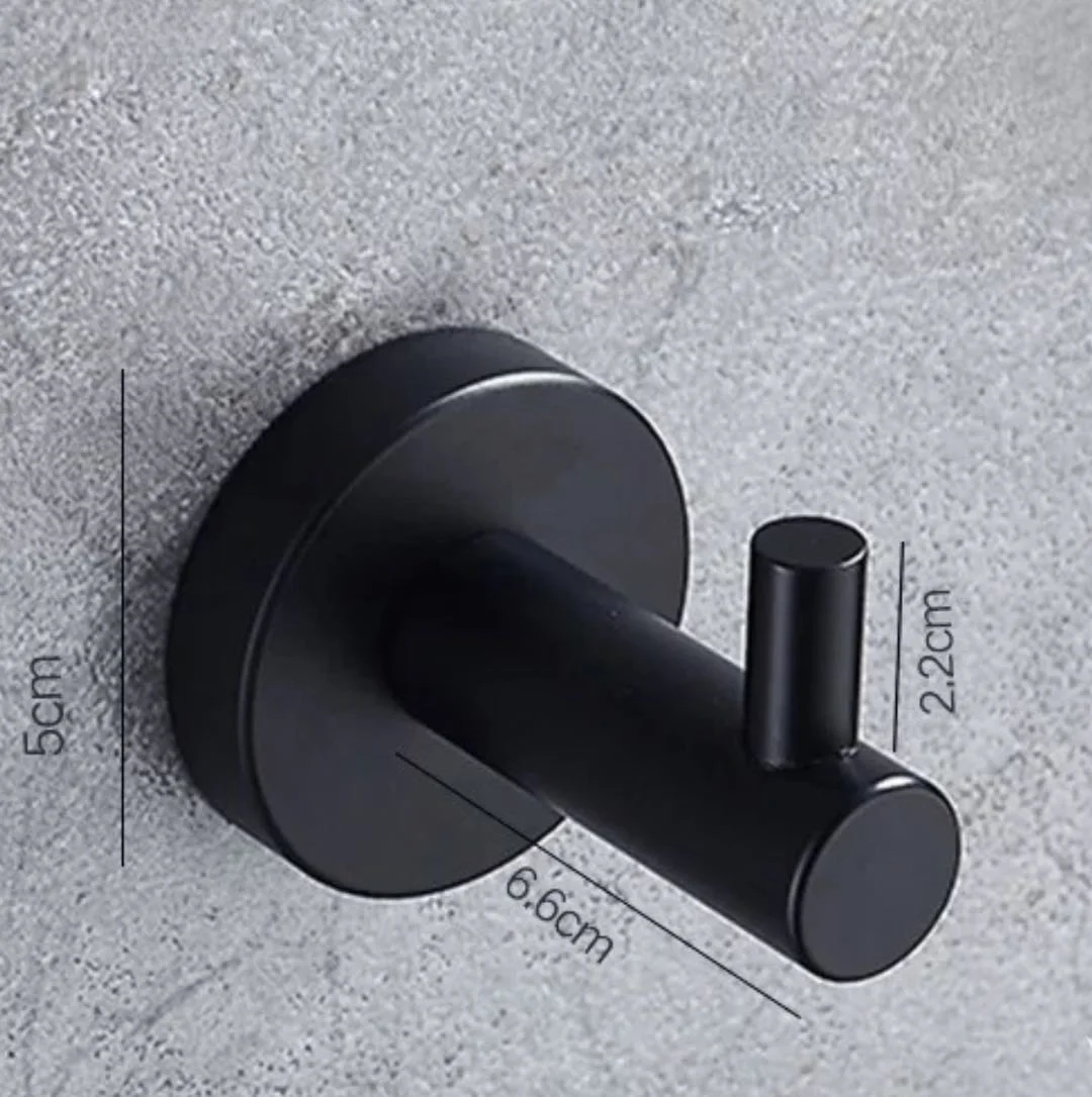 Stainless Steel Hook Bathroom Accessory Strong Black
