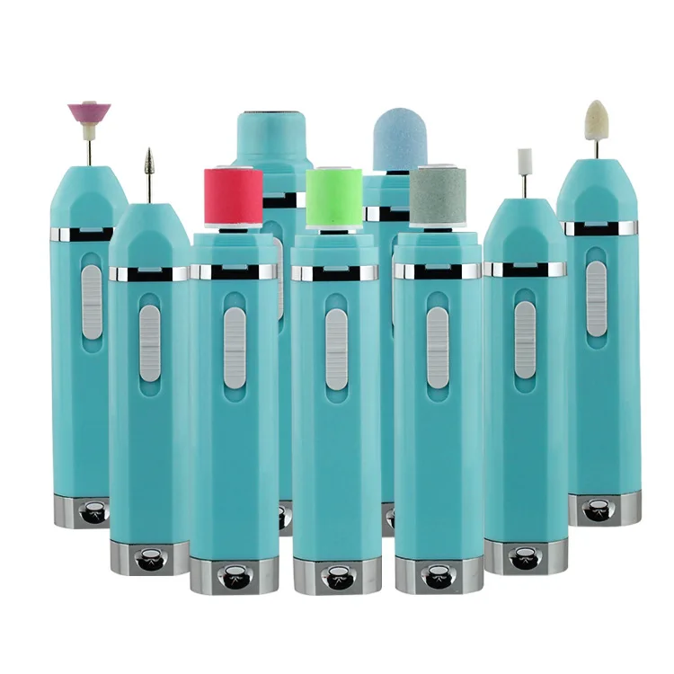 Private Label Mini Portable Electric Nail Manicure Pedicure Tools Set 9 In 1 Nail Polishing Sanding Drill Grinder Machine Kit