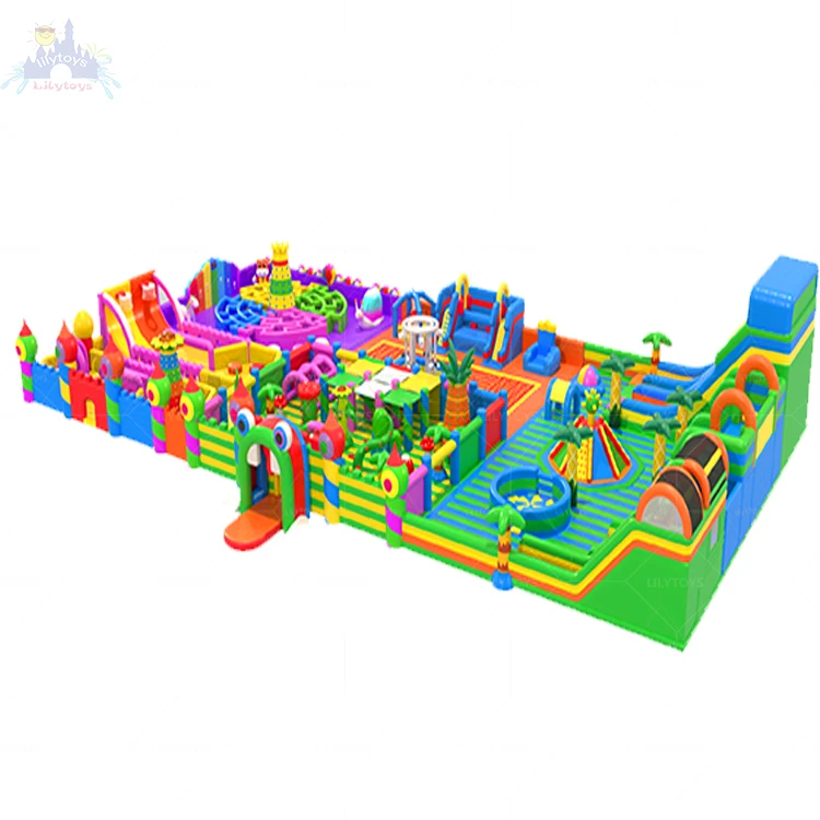 En14960 Giant Inflatable Trampoline The Big Bounce House Adult Inflatable Obstacle Course Inflatable Theme Park