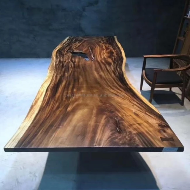2023 Newest Factory Sell Furniture Black Wood Top Walnut Dining Table Set With Wholesale Price 100% Solid Wood