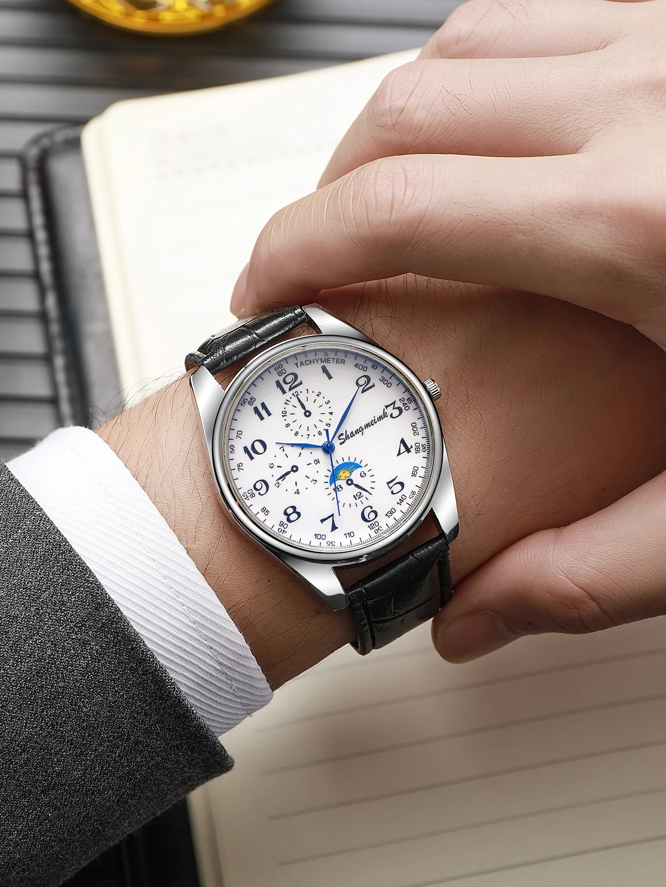 Men Casual Sport Watches Leather Band Calendar Quartz Watch Clearance Sale Blue Dial Reloj Hombre Erkek Kol Saati