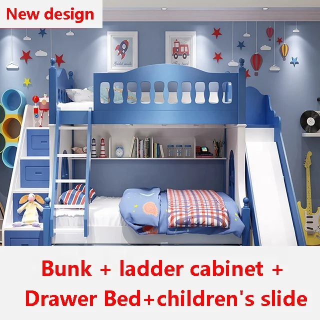 Экологически чистая деревянная Экономия пространства детская двухъярусная кровать в стиле лофт Съемная из МДФ мебель спальные наборы