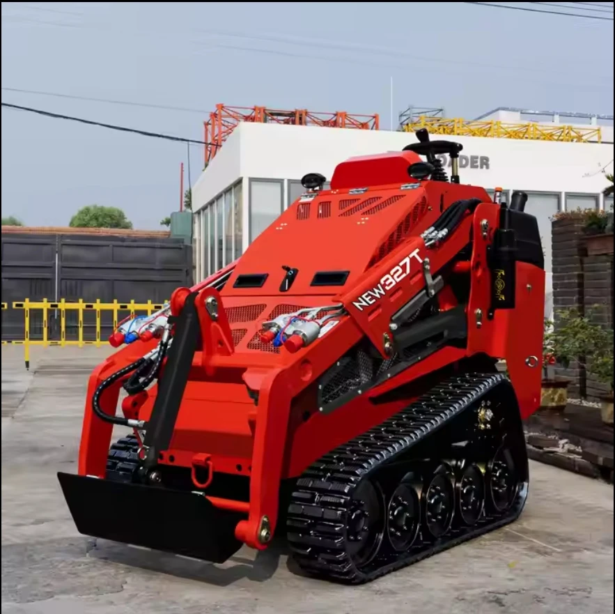 Vmeng factory 600kgs lifting capacity diesel track mini skid steer loader with mixer attachment