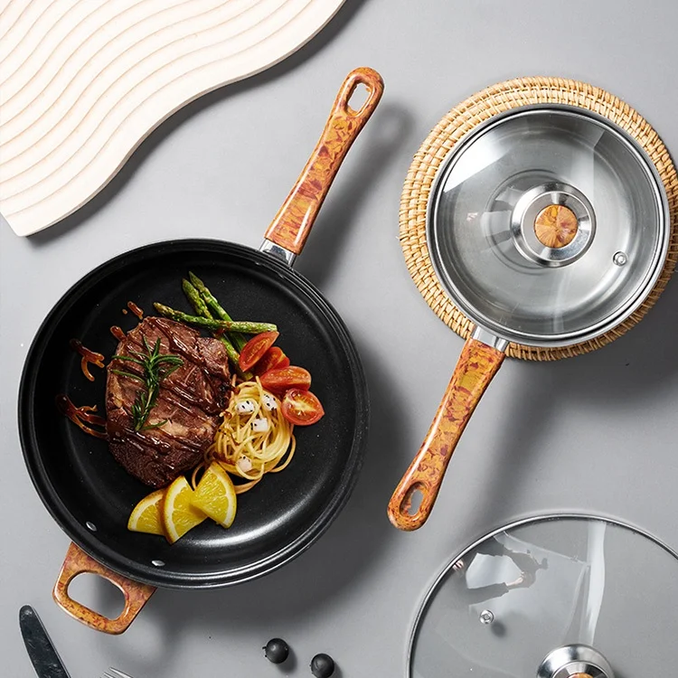 12 pcs triply kitchenware non-stick stainless steel cookware removable water boiler kitchen utensils cooking pots and pans set