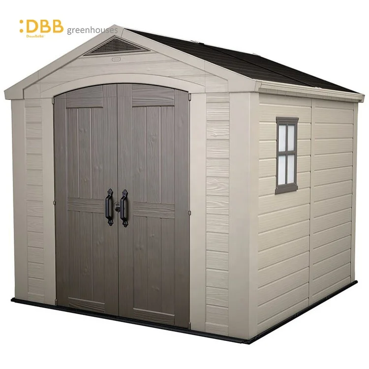 Hot Sale Shed 4 Vents Outdoor Abri De Jardin Plastique Double Swing Door Garden Tool Color Storage