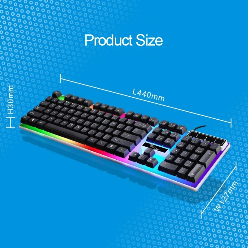 Прямая поставка оптовая продажа механическая клавиатура RGB светодиодная Проводная Подсветка USB цветная игровая с 104