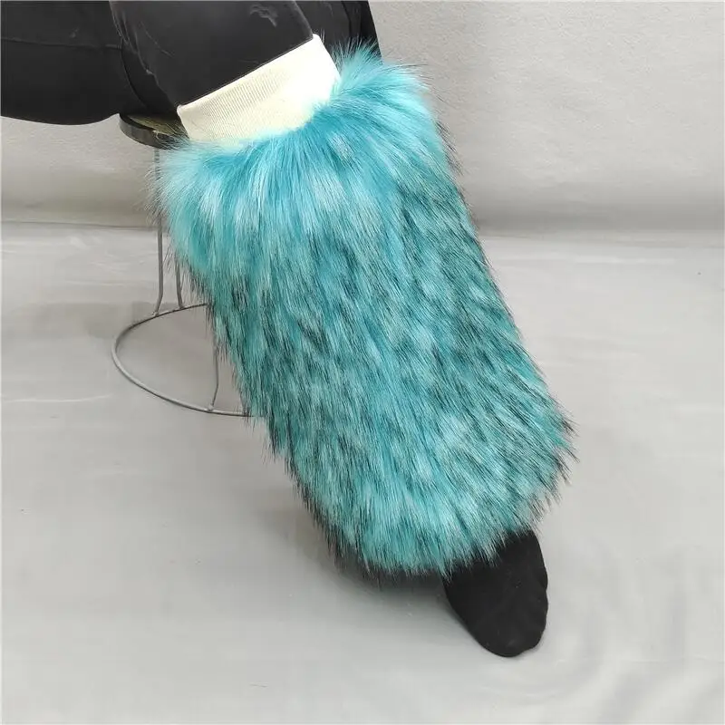 Women Faux Fur Leg Warmers Women Fall Leggings Boots Stocking Girls Lolita Punk Boot Cover Harajuku Fur Foot Warming Cosplay
