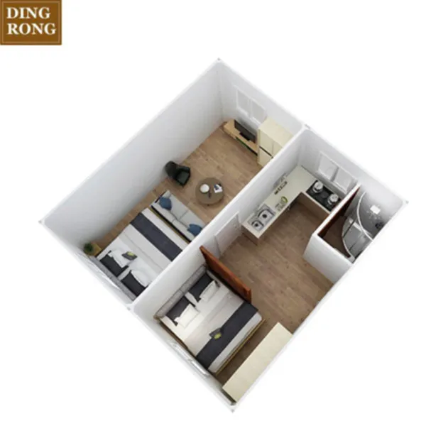 metal frame ready made small  kit set assembly movable mini prebuilt china container container house 2 bedrooms for sale