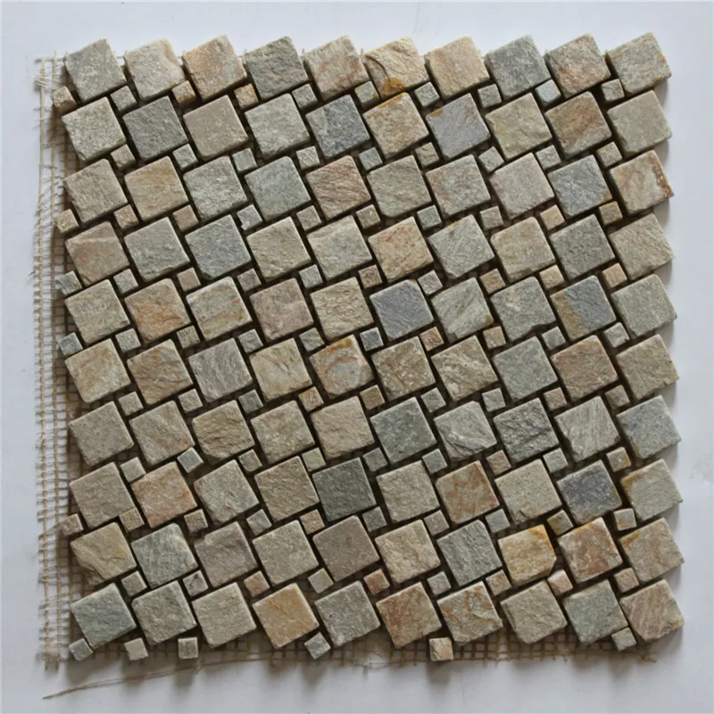 Multi Rusty Wall Tiles Slate Stone Chipped Mosaic Square Tiles
