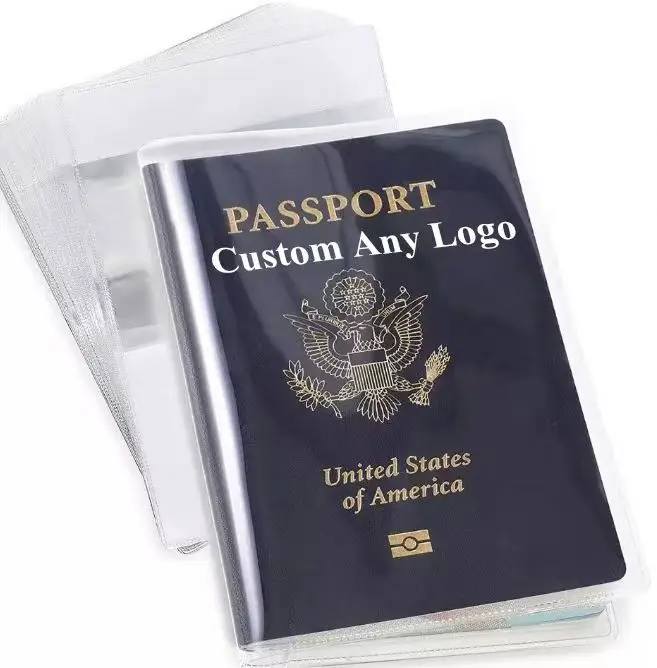 Customize Design Logo High Quality Anti Dirt Waterproof PVC Clear Transparent Passport Cover
