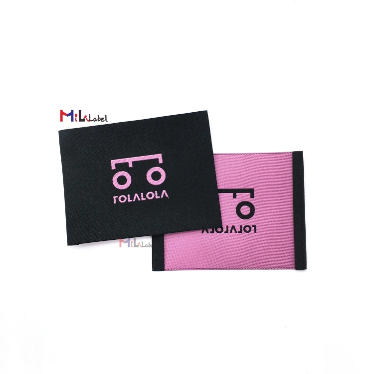 wholesale custom private label clothing label design logo clothes tagger labels damask with end-fold clothing tag