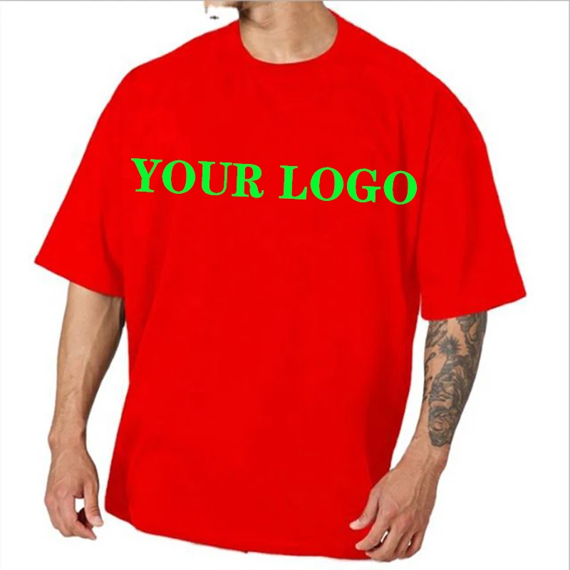 Wholesale Custom Embroidered Logo 240g 100% Cotton White T Shirt Dropped Shoulders Blank Plain Oversized Mens Tshirt