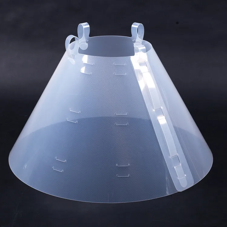 Factory Wholesale Adjustable Anti Bite Pet Recovery Cone Collar Transparent Elizabethan Collar for Dogs Cats