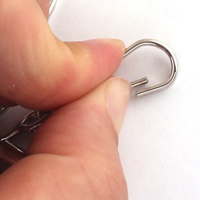 41mmx20mm Silver Key Organizer Key Holder With 6 Snap Hook Wallet Key Case Purse Bag Accessories Leather Craft Keyring Row