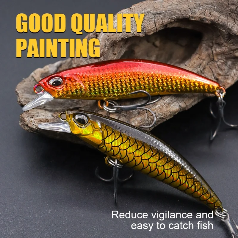 THORFORCE Minnow Lure 6g Realistic Jerkbait Sinking Hard Baits with Treble Hook Deep Shallow Diving Fishing Lures