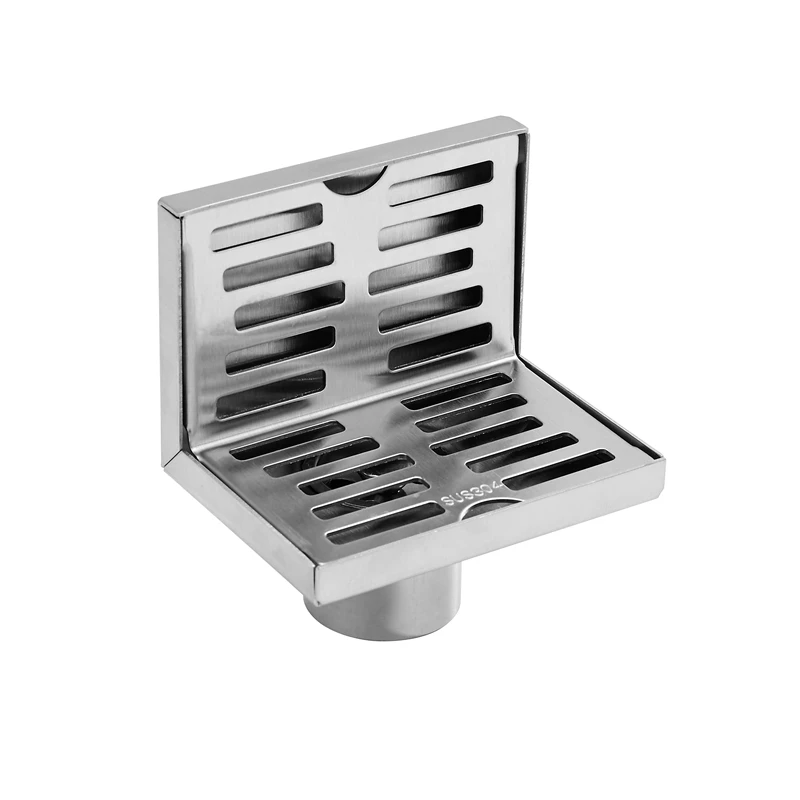 304 Stainless Steel Deodorant 90 Degrees Balcony Drainage L-Shape Wall Side Shower Drain