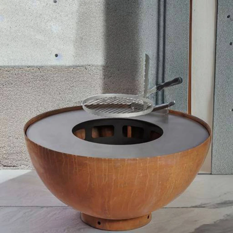 Corten Steel bbq Barbecue Grill Outdoor Wood Burning Charcoal Corten BBQ Grills Fire Pit
