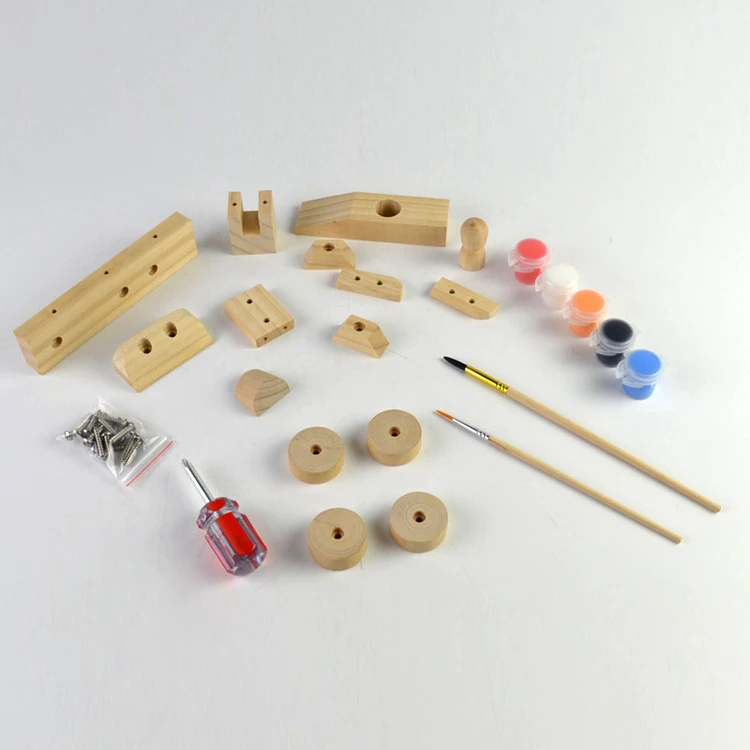 Wooden diy kids build painting toy F1 Racing Car