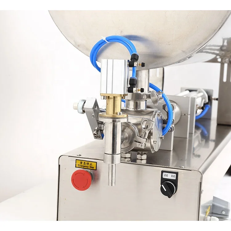 manufacturer pneumatic piston small bottle honey filling machine with U type heating mixer