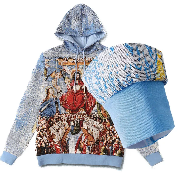 Customized Hoodies Tapestry Clothing Woven Streetwear Tapestry Carpet Hoodie