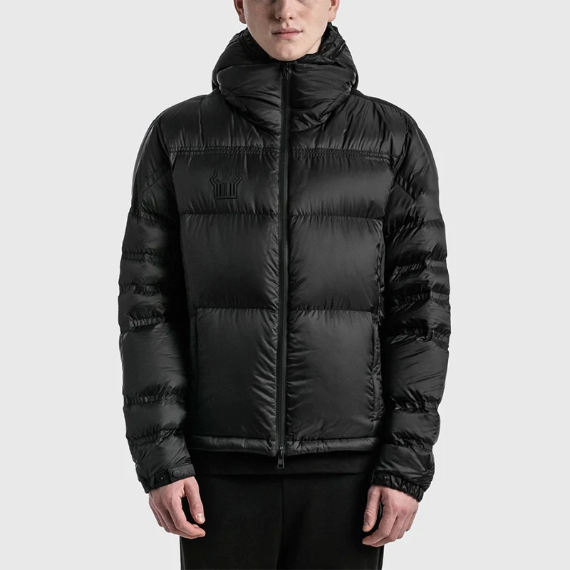 Crafted With Sustainable Materials Soft Polyester Shell Down Construction Detachable Adjustable Hood Waterproof  Down Jacket