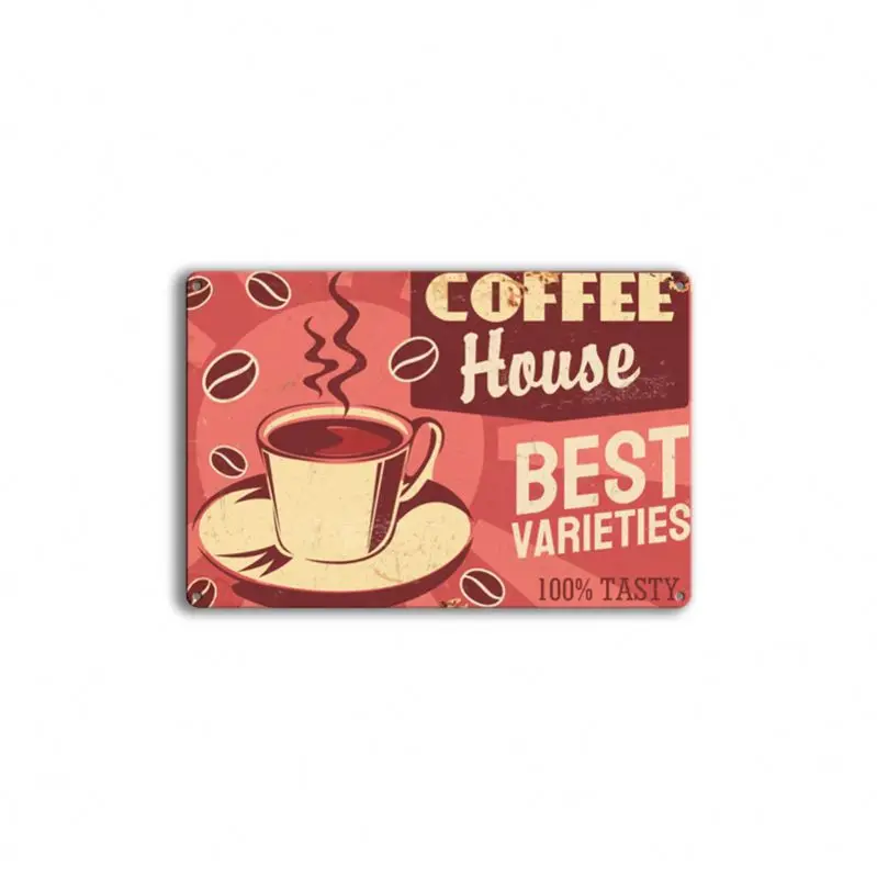 Wholesale decorative antique metal poster custom vintage metal signs tin sign