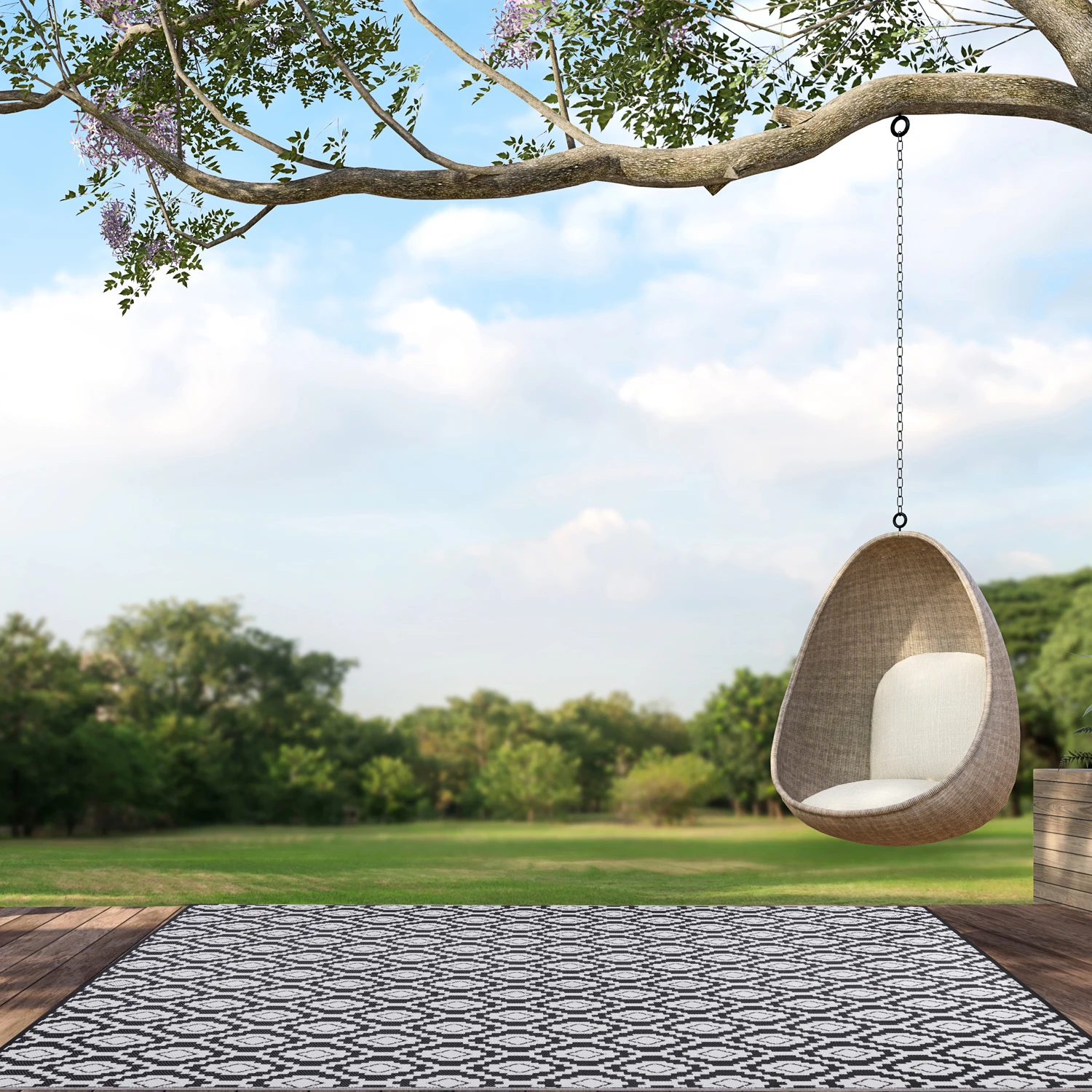 Manufacturers wholesale RV mat PP pipe double woven garden mat anti-aging moisture-proof custom garden lawn cushion mat