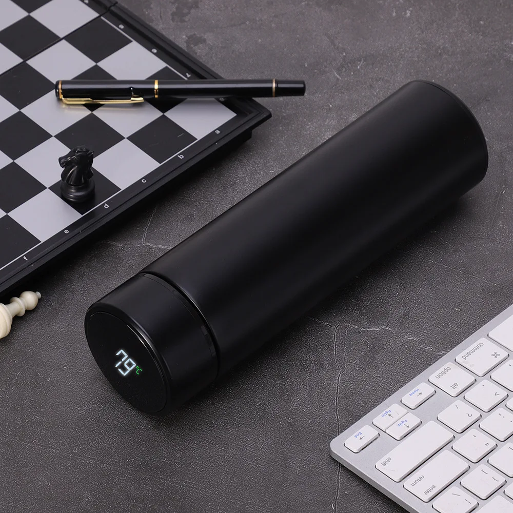 Double-Wall Vacuum Flask Insulated 304 Stainless Steel Water Bottle With Temperature display ,Wide Mouth,Keeps Hot and Cold