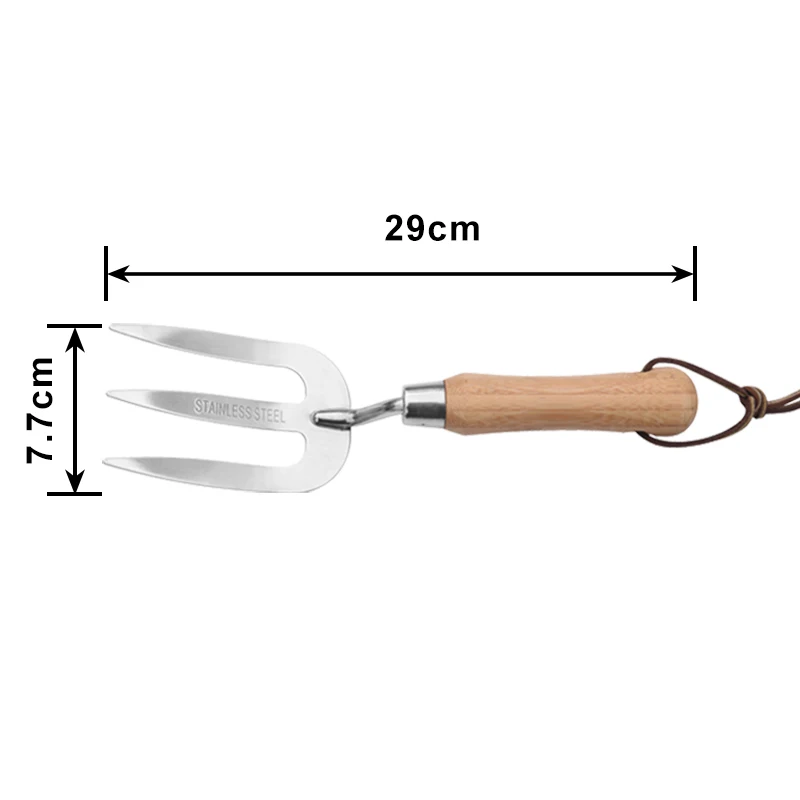 Plant Care Garden Tool, Stainless Steel Head BamBoo Handle Digging Garden Hand Fork For Gardening/