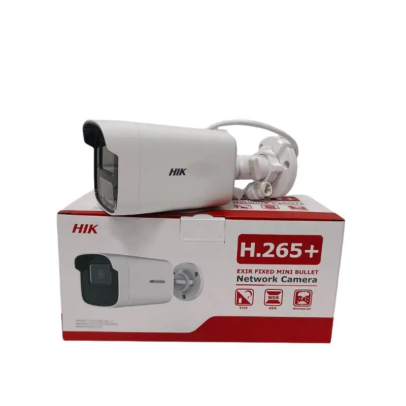 DS-2CD1T43G0-I(4mm) Original HIK 4MP Built in MIC IR 50m H.265 POE Bullet indoor Outdoor Ip Camera