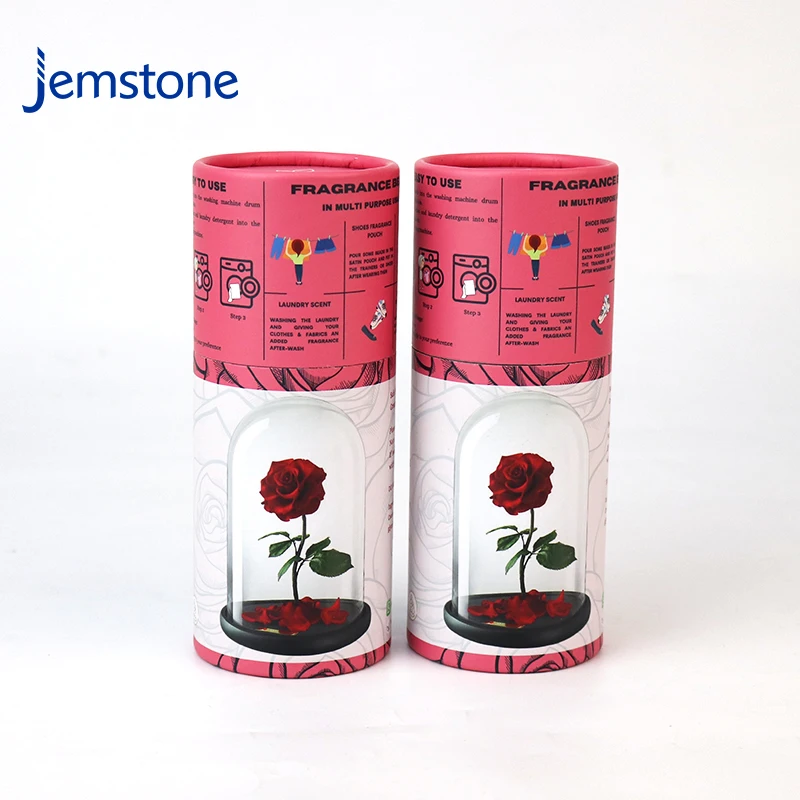 Recyclable Biodegradable Cardboard Cylinder Box Rose fragance beads paper tube with custom printed
