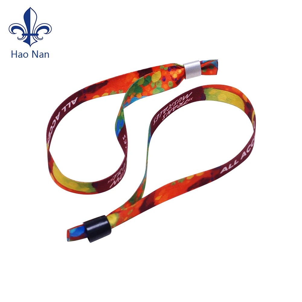 2023 Promotional Cheap Custom Wristband Cloth Event Sublimation Ribbon Wrist Band